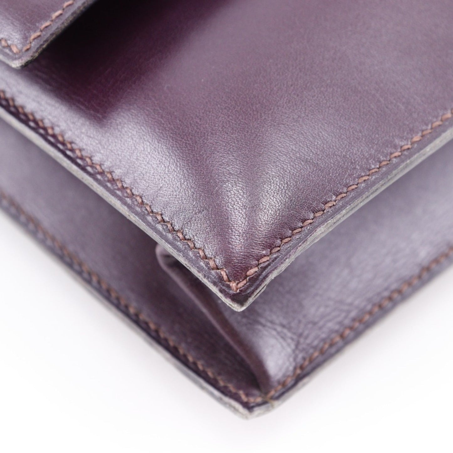 Hermes Bordeaux Box Calf Leather Clutch Bag ( )