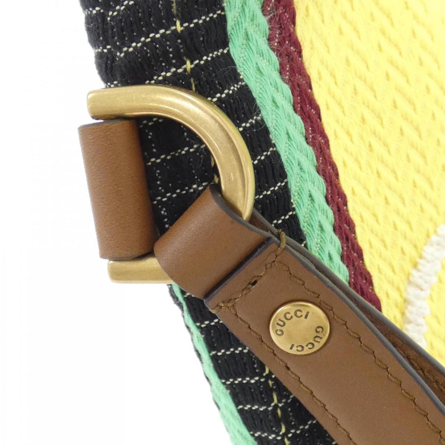 Gucci Multi-Color Yellow Canvas Handbag ( )