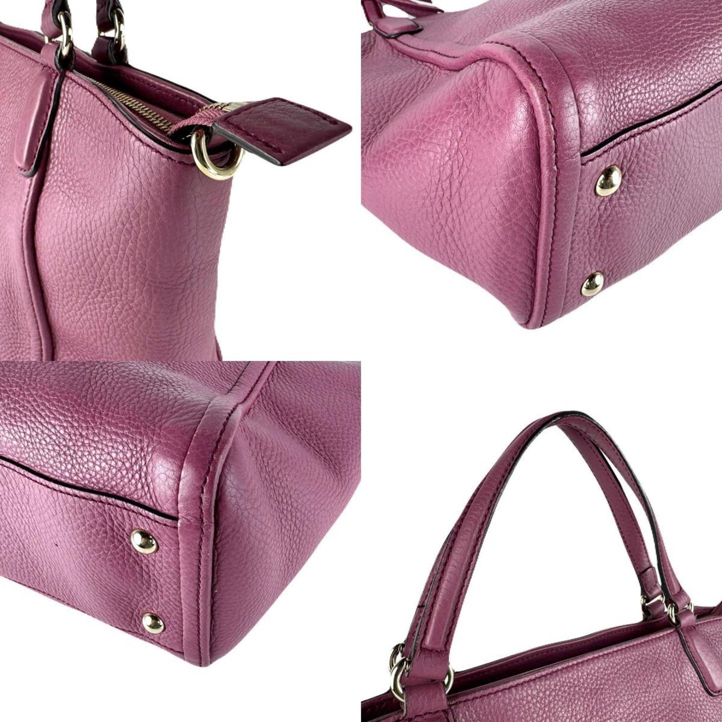 Gucci Purple Leather Handbag Shoulder Bag ( )