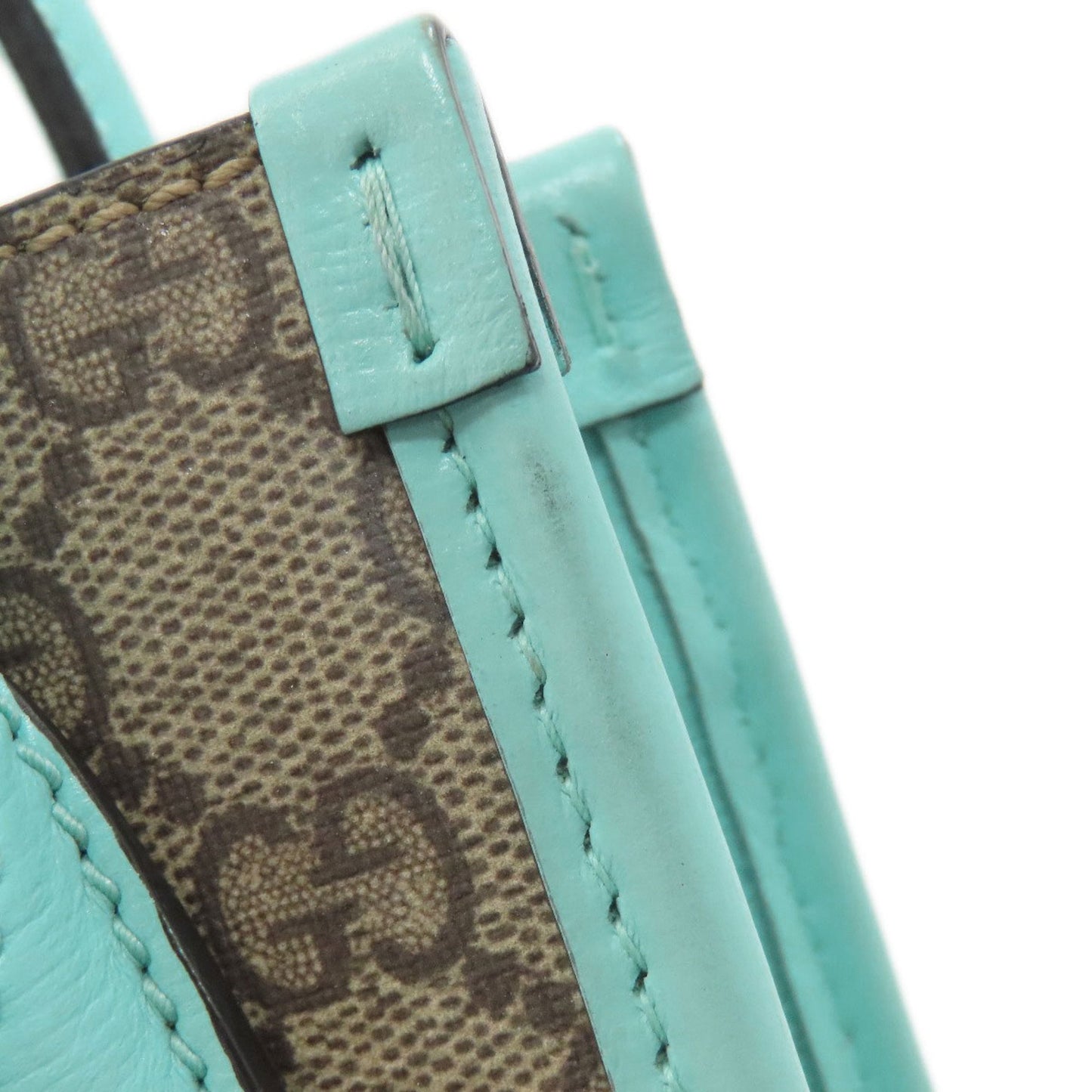 Gucci Brown Light Blue Pvc Handbag ( )