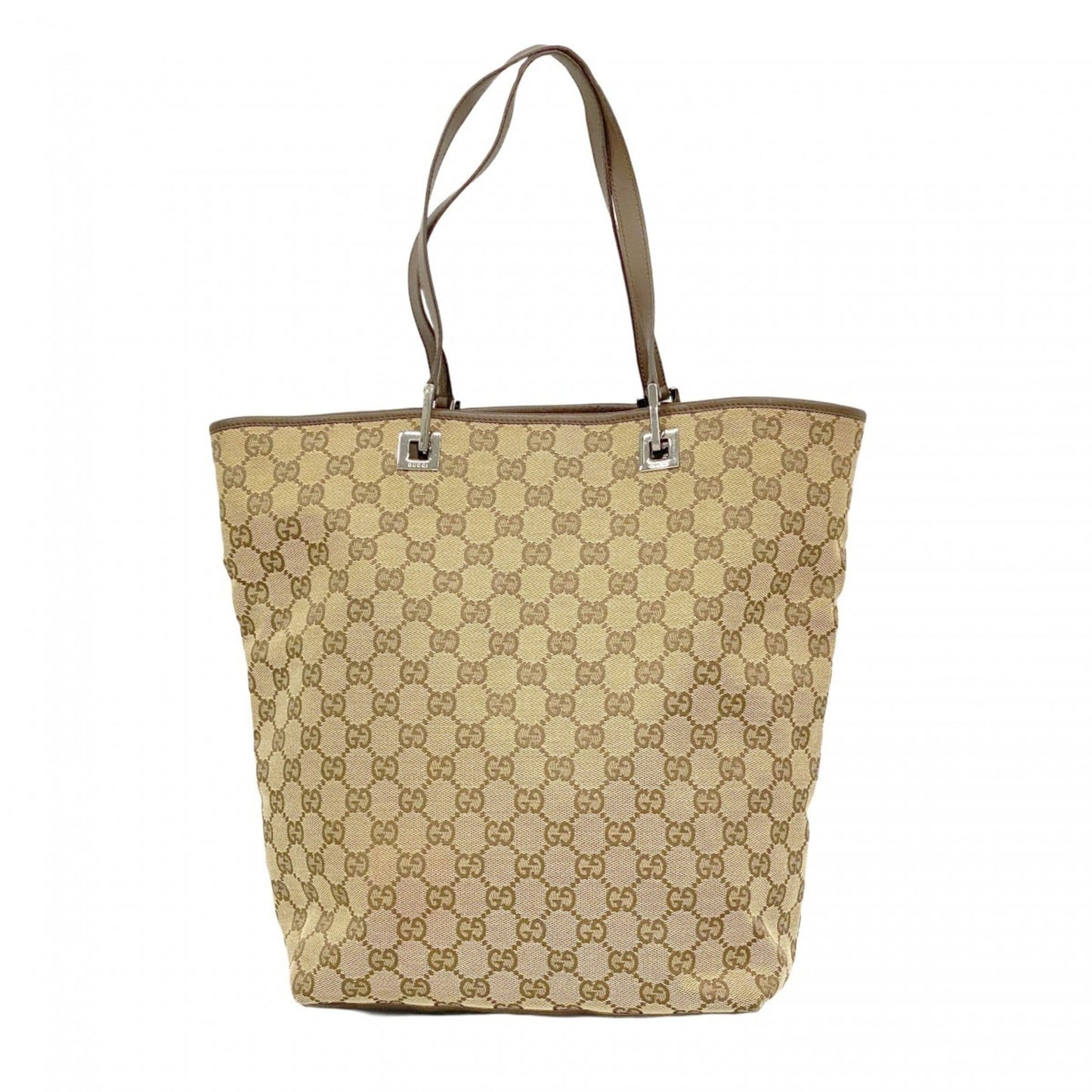 Gucci Beige Brown Canvas Tote Bag ( )