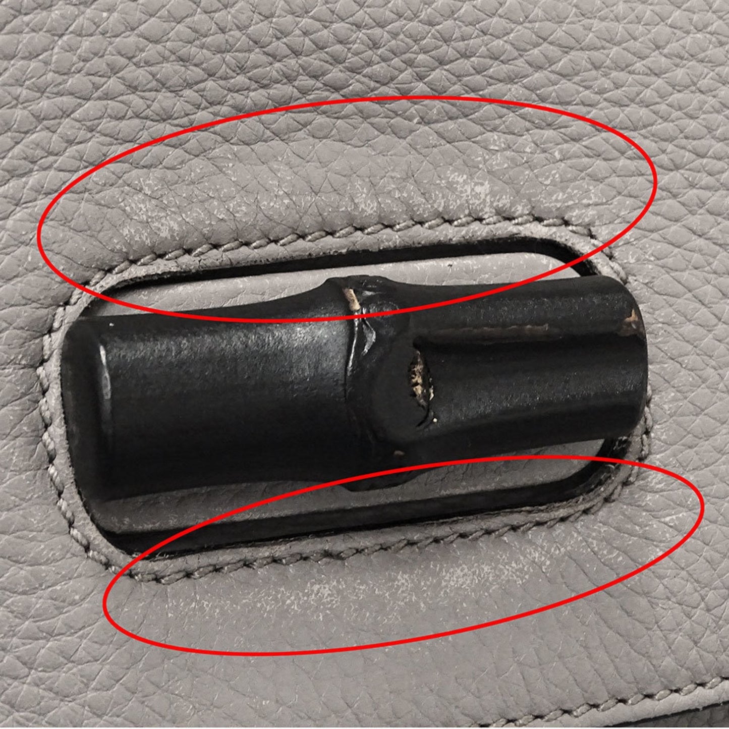 Gucci Gray Leather Handbag Shoulder Bag ( )