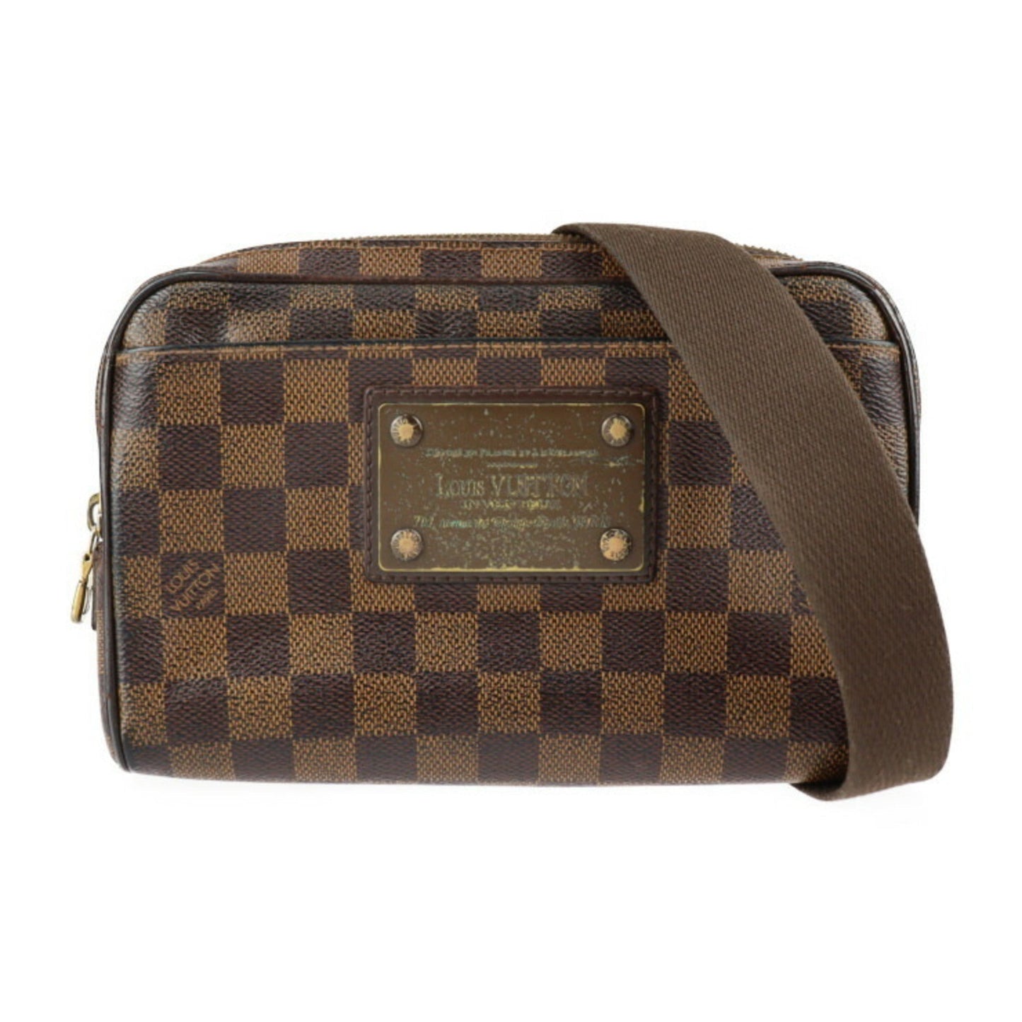 LOUIS VUITTON Bumbag Brooklyn Waist Bag N41101 Damier Canvas Ebene Gold Hardware Bronze Body Vuitton