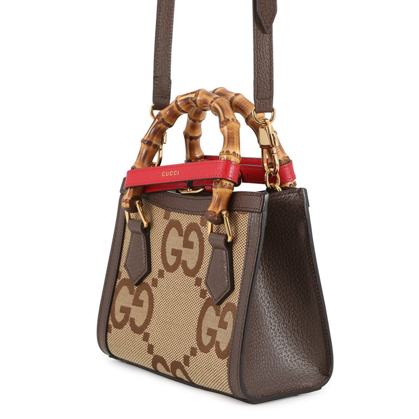 Gucci Beige Brown Gg Canvas Leather Handbag ( )