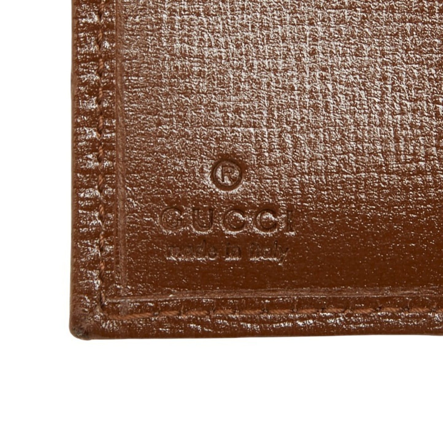 Gucci Beige Brown Canvas Leather Wallet (Tri-Fold) ( )