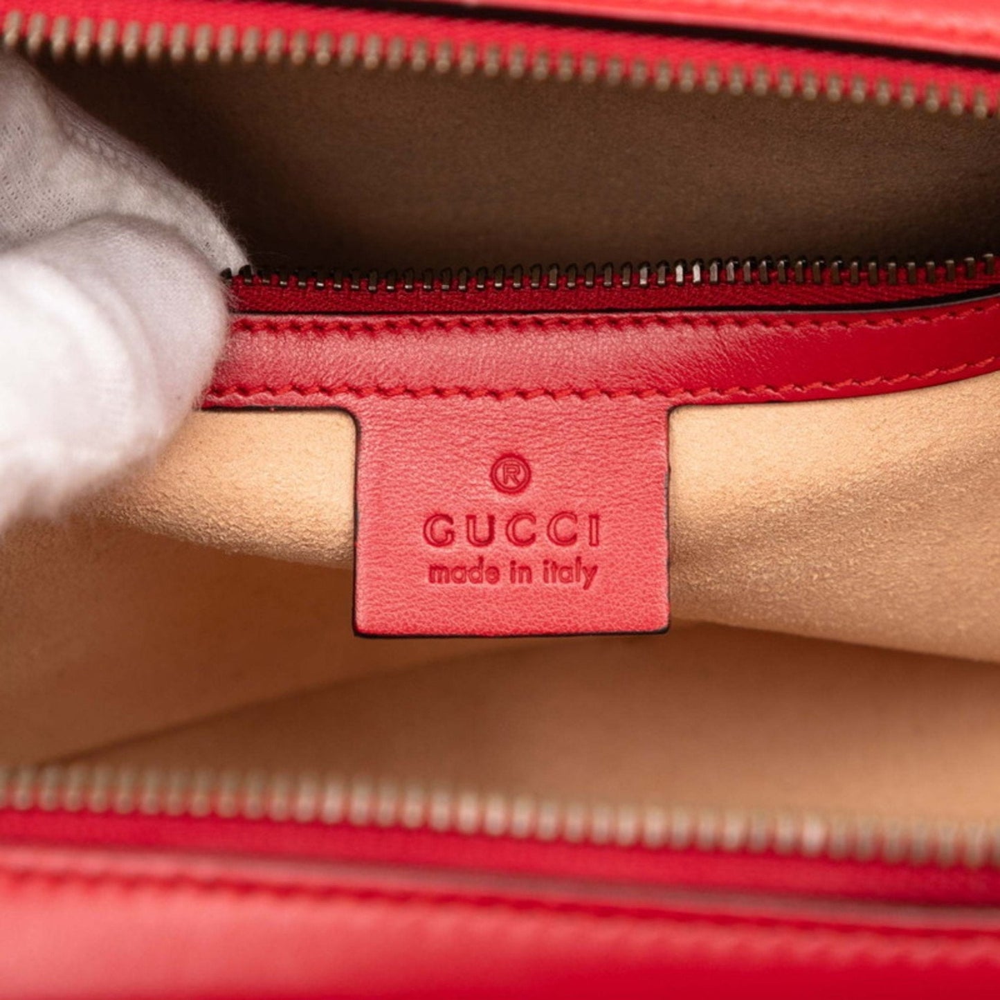 Gucci Red Color Leather Shoulder Bag ( )