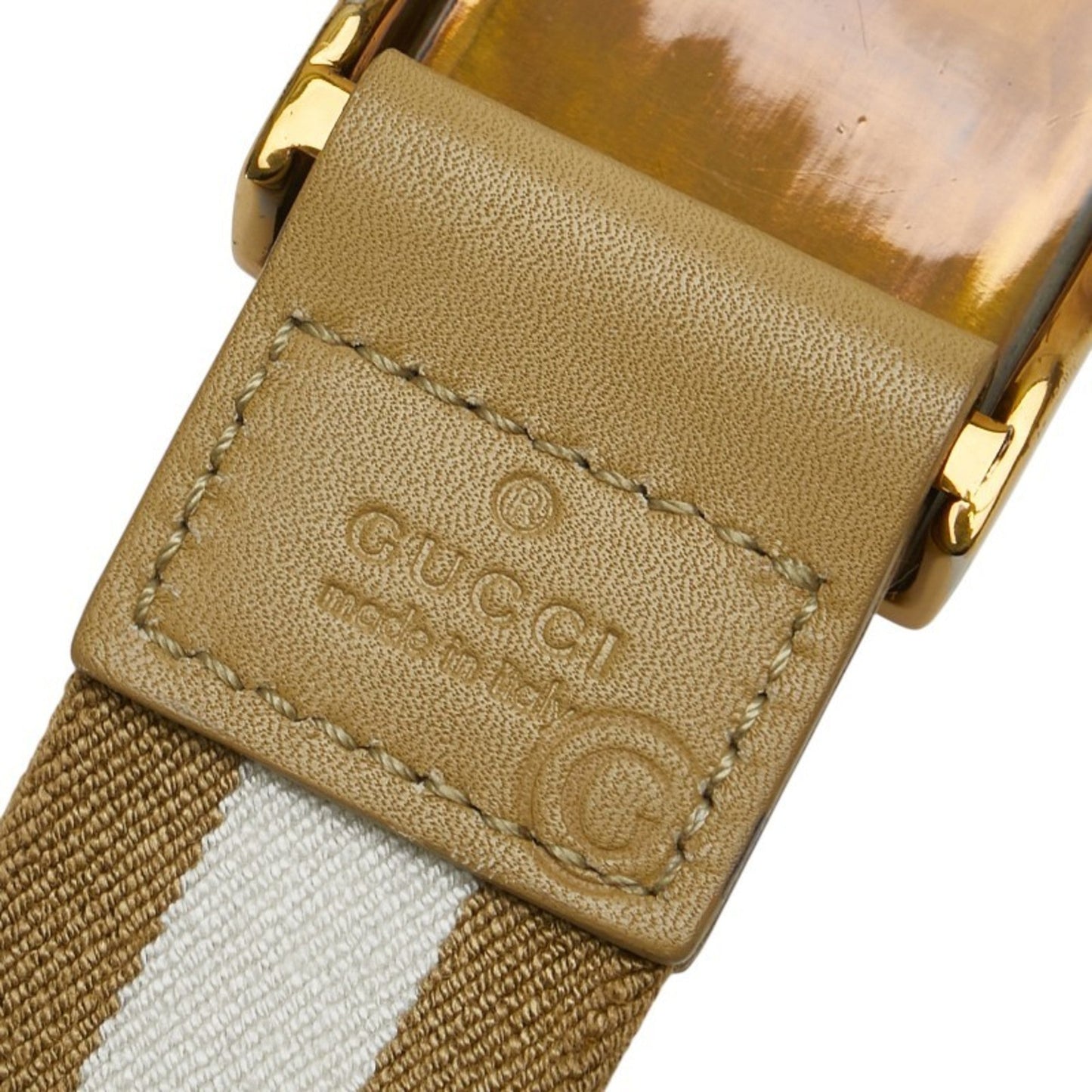 Gucci Green White Standard Belt ( )