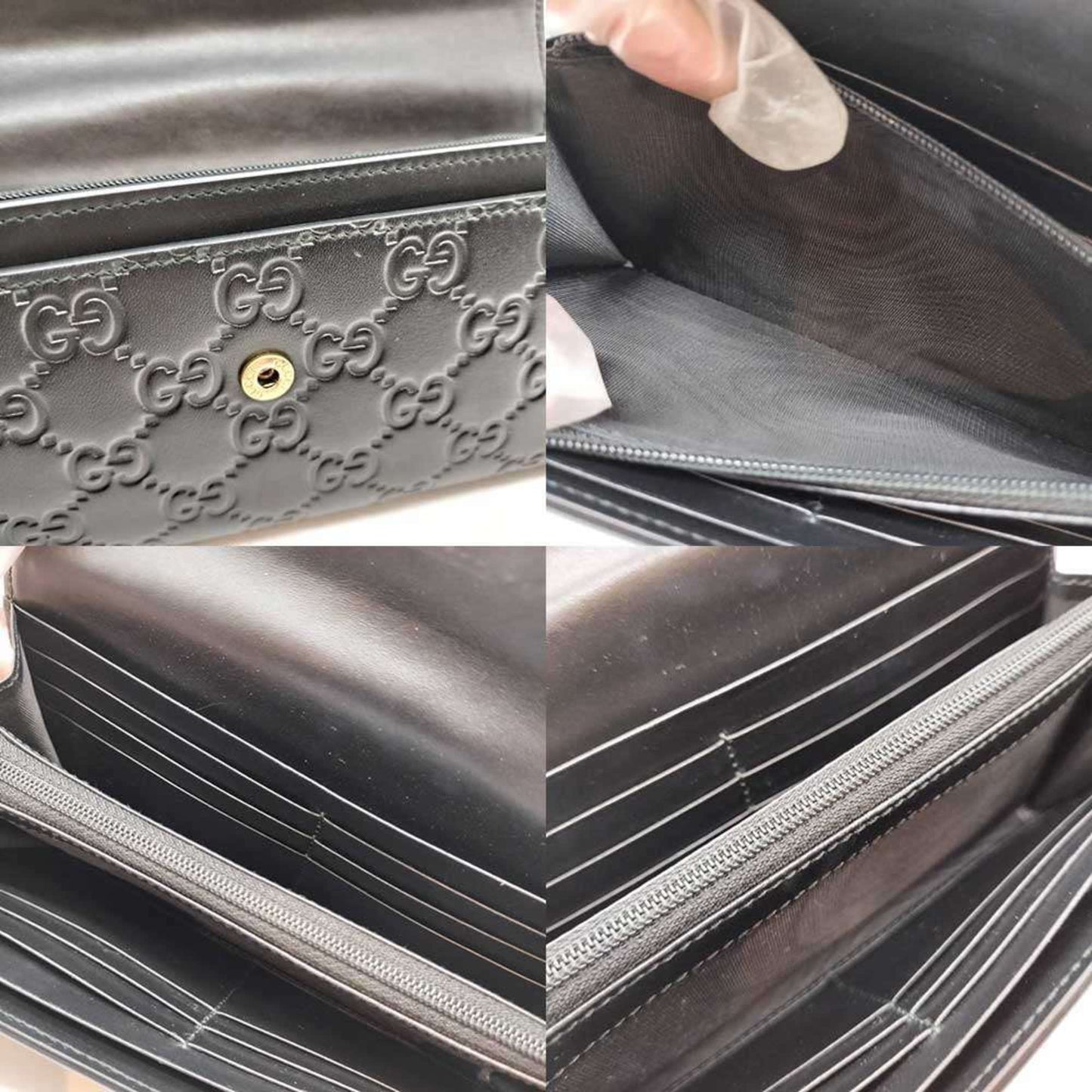 Gucci Black Leather Long Wallet (Bi-Fold) ( )