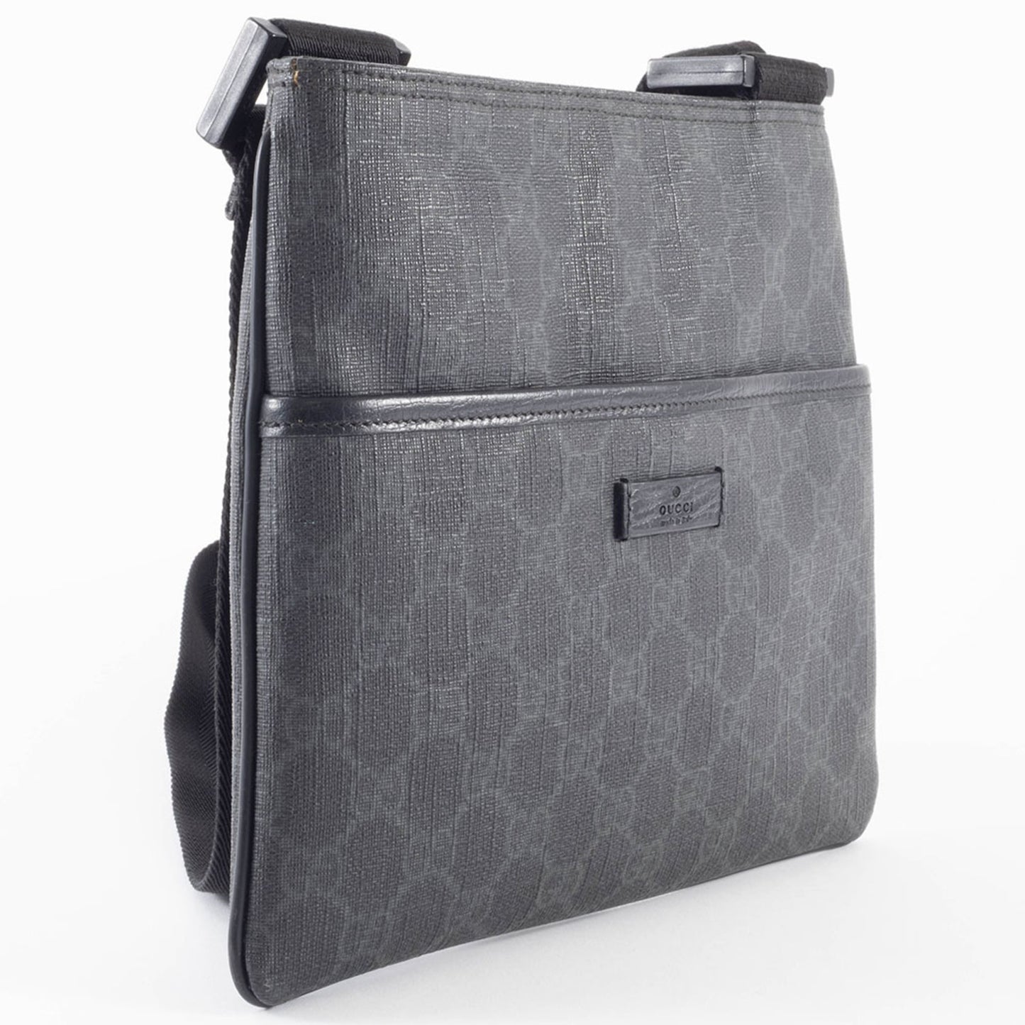 Gucci Gray Gg Supreme Leather Shoulder Bag ( )
