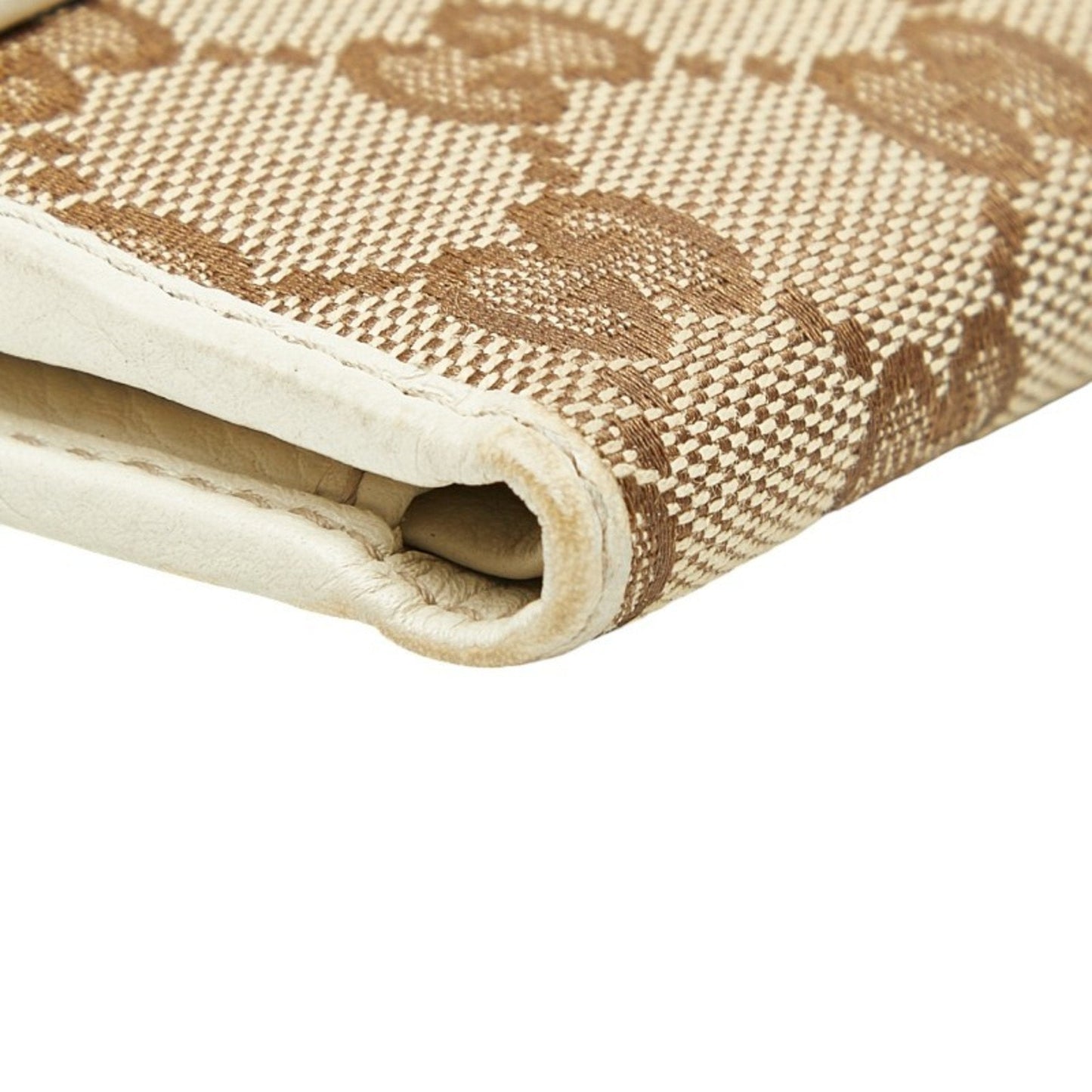 Gucci Beige Ivory Canvas Leather Wallet (Bi-Fold) ( )