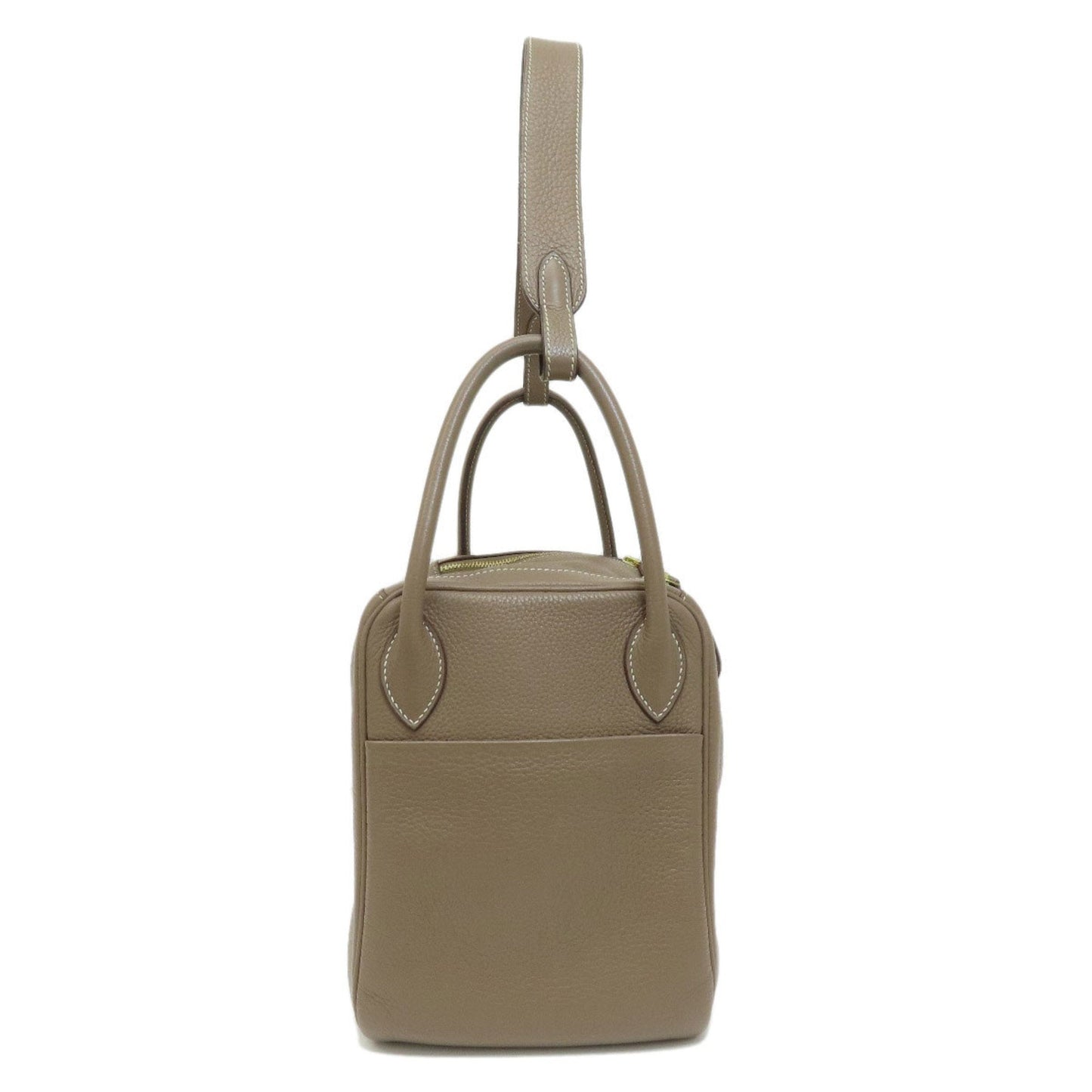Hermes Etoupe Gray Taurillon Clemence Leather Handbag ( )