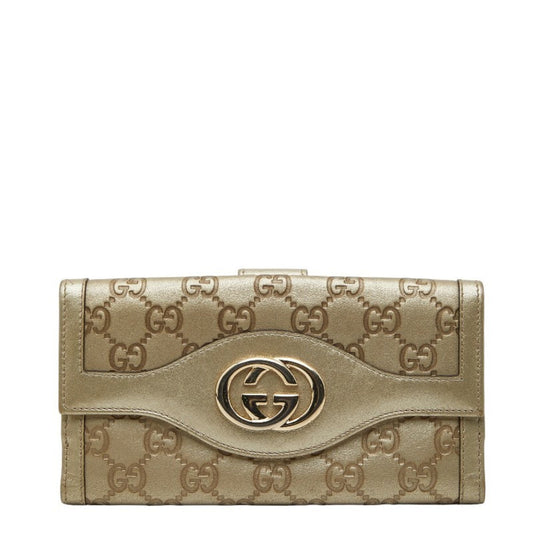 Gucci Gold Leather Coin Purse/Coin Case ( )