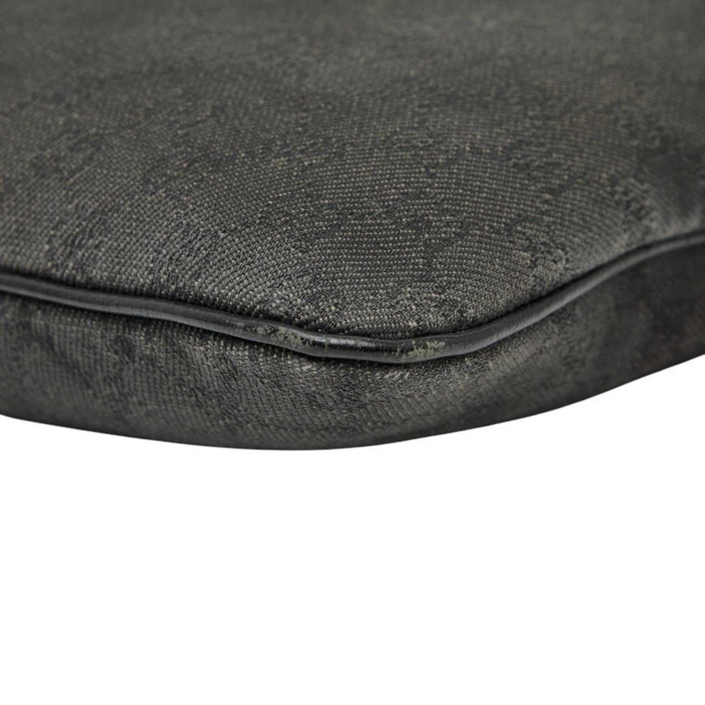 Gucci Black Canvas Leather Shoulder Bag Tote Bag ( )