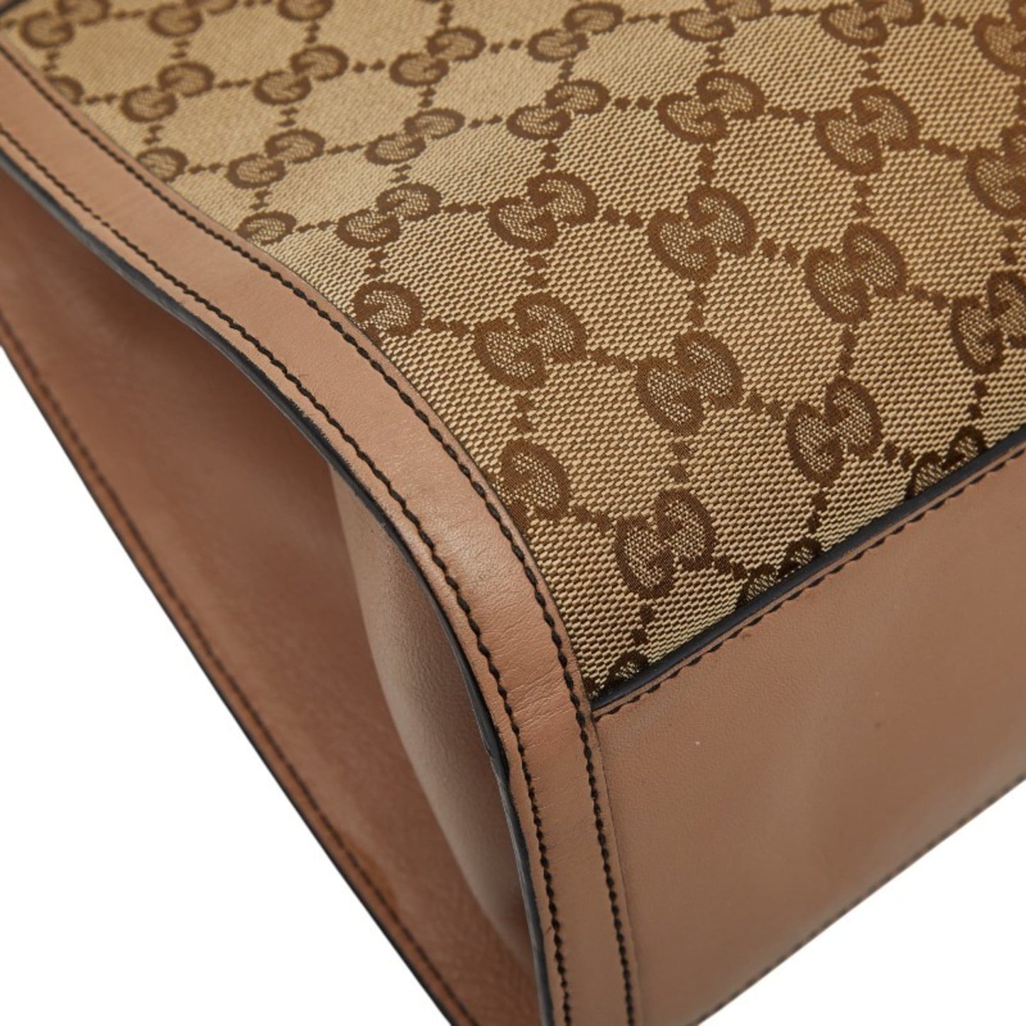 Gucci Gg Canvas Beige Pink Gg Canvas Leather Shoulder Bag ( )