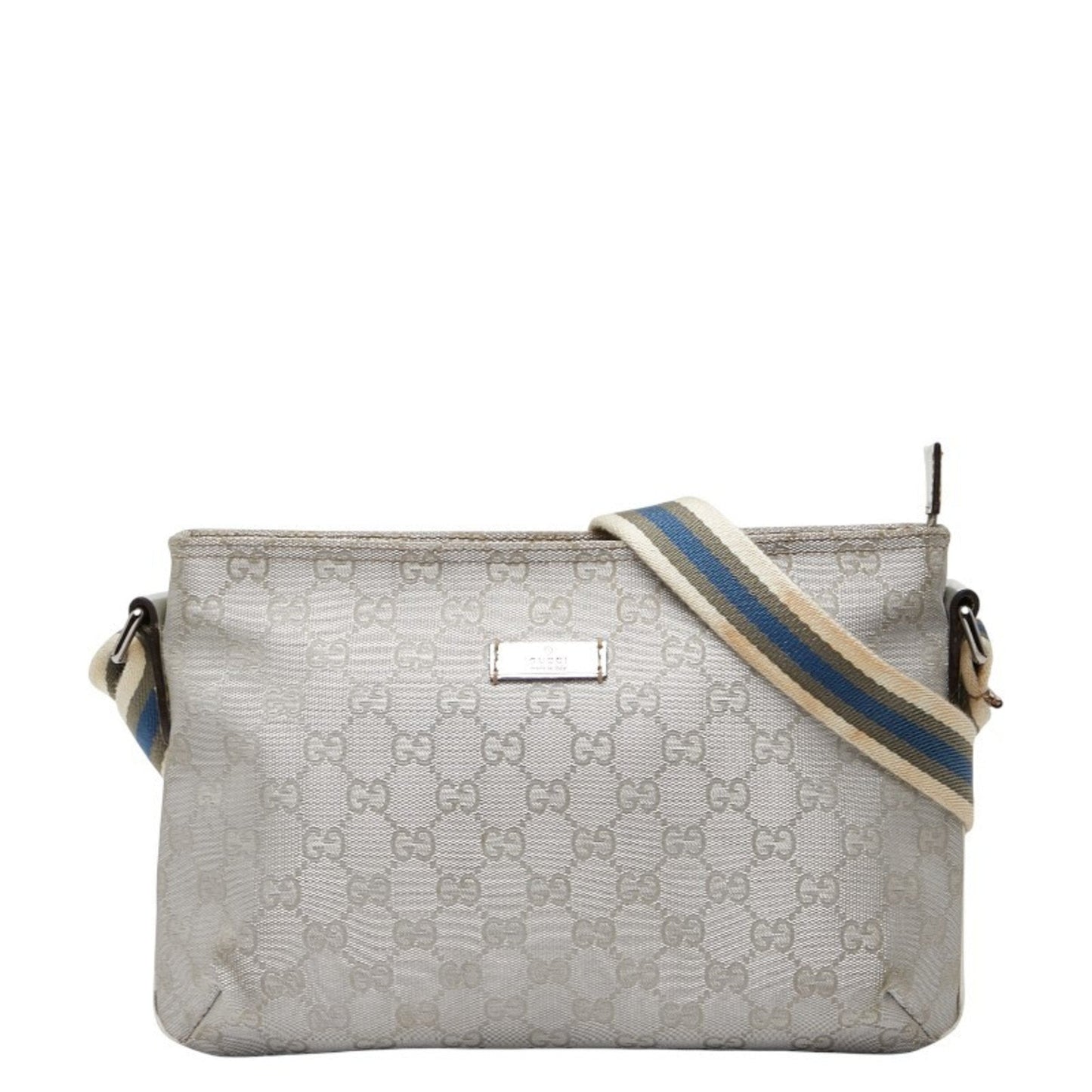 Gucci Gg Canvas Silver Gg Canvas Shoulder Bag ( )