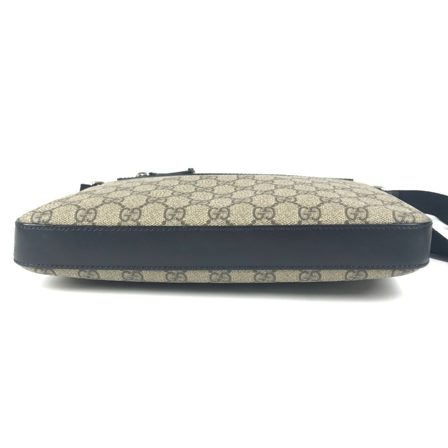 Gucci Beige Black Gg Supreme Leather Messenger Bag Shoulder Bag ( )