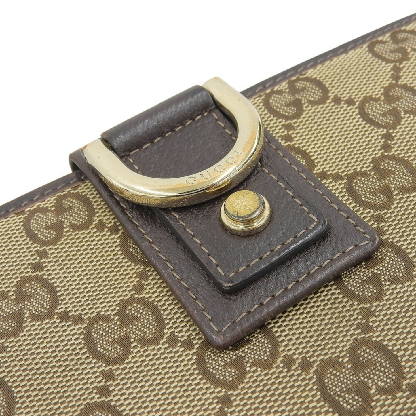 Gucci Beige Dark Brown Gg Canvas Long Wallet (Bi-Fold) ( )