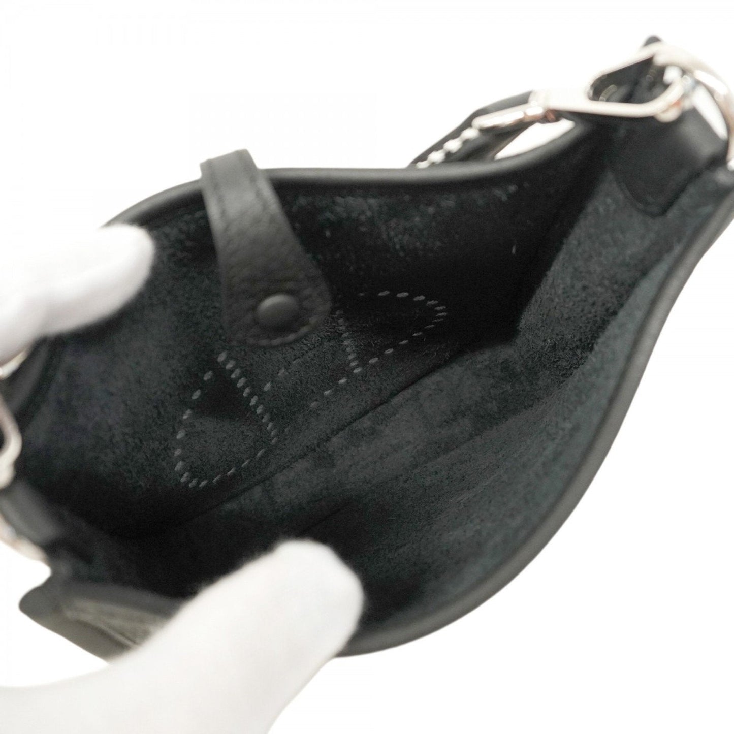 Hermes Mini Black Taurillon Clemence Leather Shoulder Bag ( )