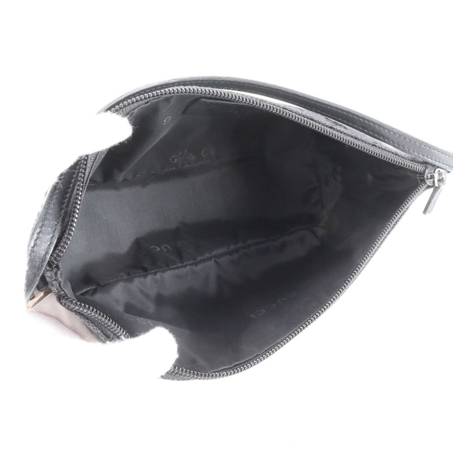 Gucci Black Leather Canvas Pouch Shoulder Bag ( )