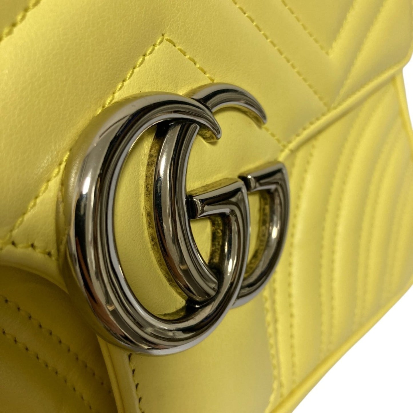 Gucci Yellow Quilting Leather Shoulder Bag ( )