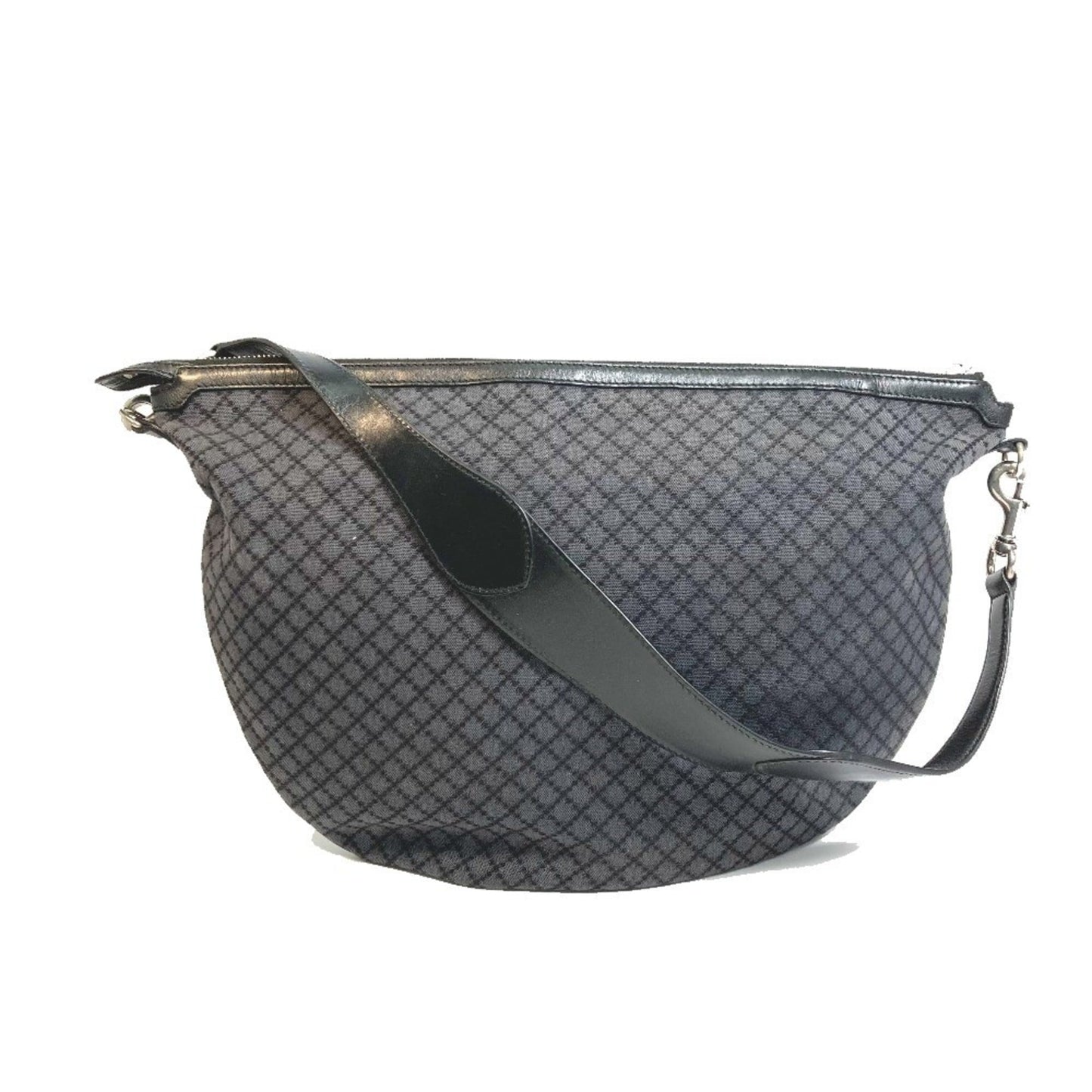 Gucci Diamante Black Gray Canvas Shoulder Bag ( )