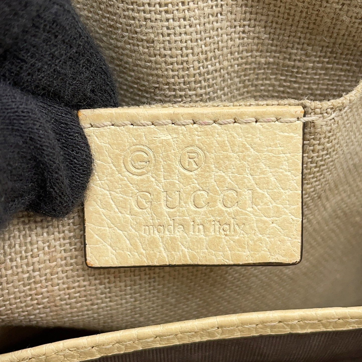 Gucci Gg Canvas Ivory Gg Canvas Leather Shoulder Bag ( )