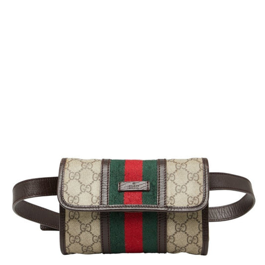 Gucci Sherry Line Beige Multi-Color Pvc Leather Sling Bag ( )