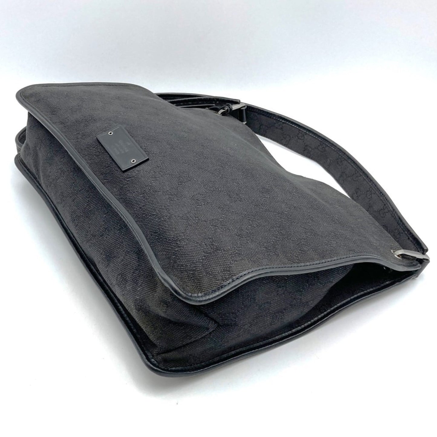 Gucci Black Denim Leather Shoulder Bag ( )