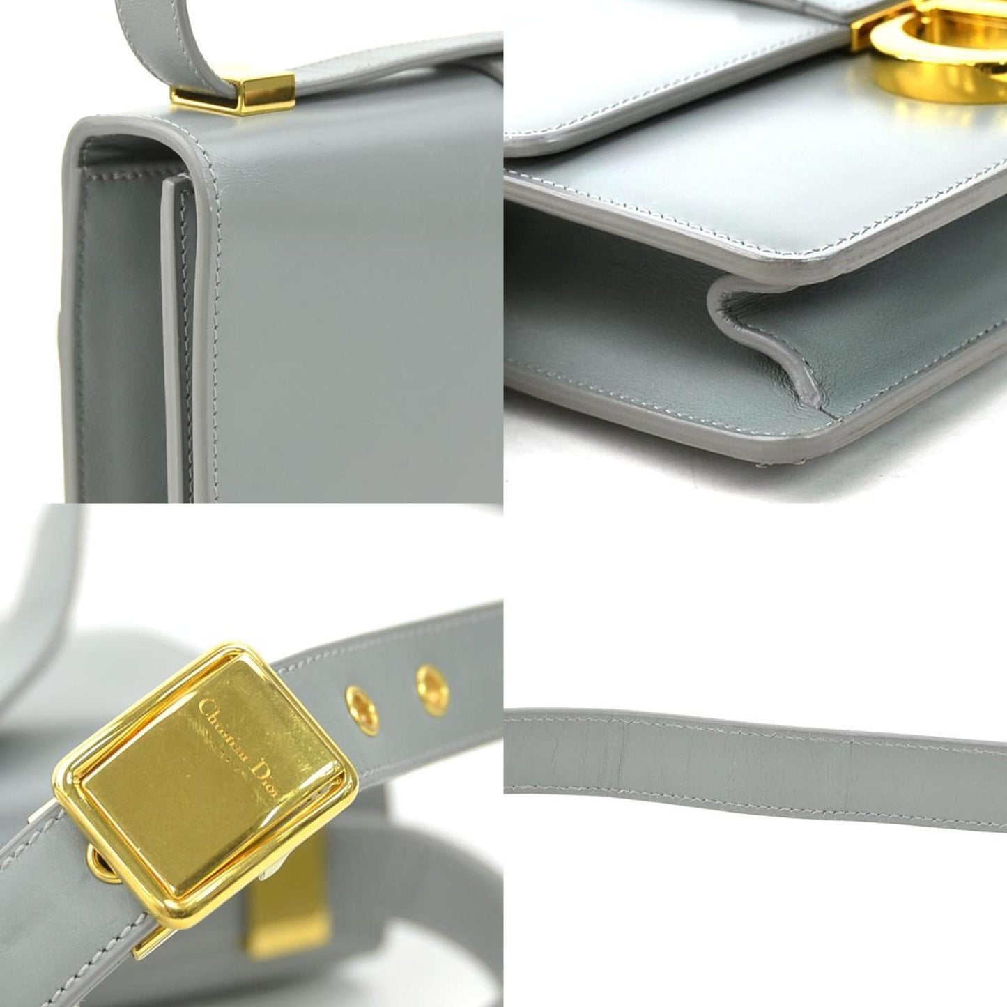 Christian Dior Gray Leather Shoulder Bag ()