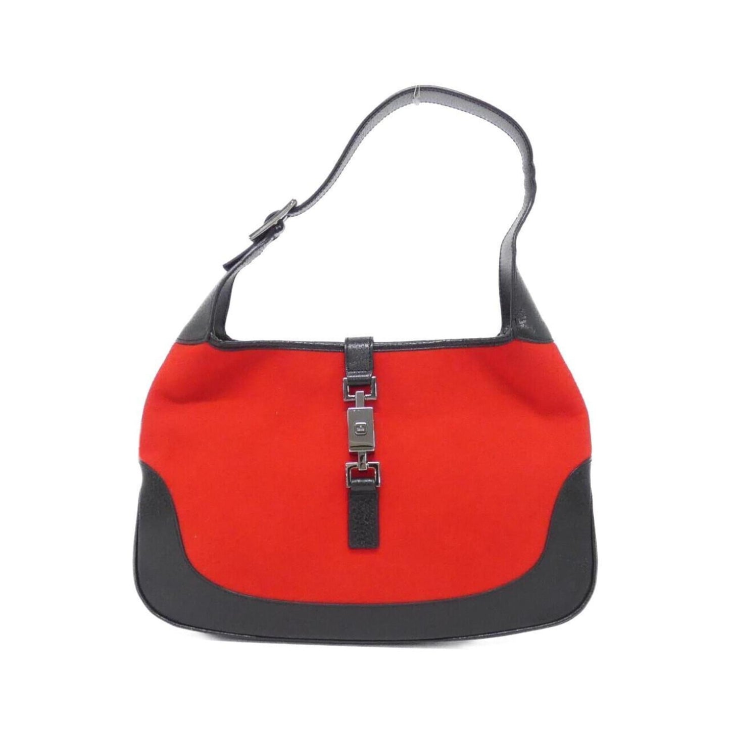 Gucci Black Red Color Felt Leather Shoulder Bag ( )