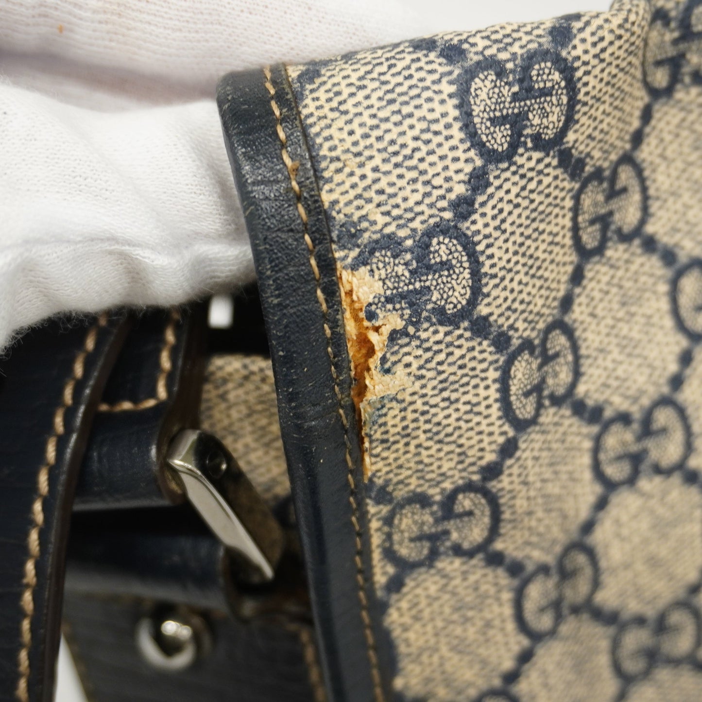 GUCCI Auth  Sherry Line Sherry 145844 Women's GG Supreme,Leather