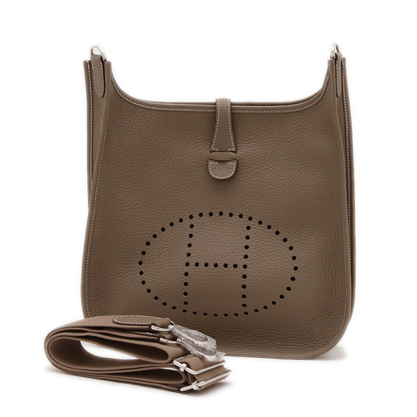 Hermes Evelyne Etoupe Gray Taurillon Clemence Leather Shoulder Bag ( )