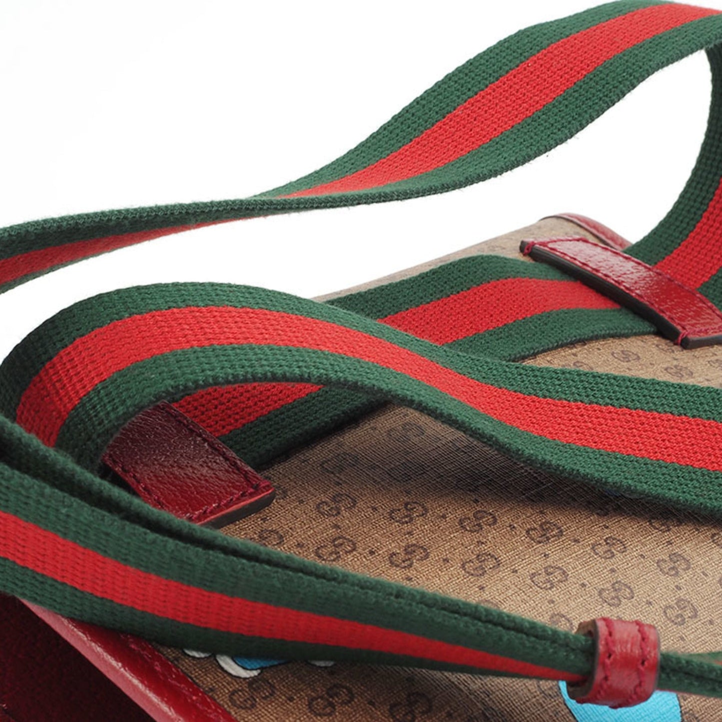 Gucci Beige Bordeaux Pvc Leather Sling Bag ( )
