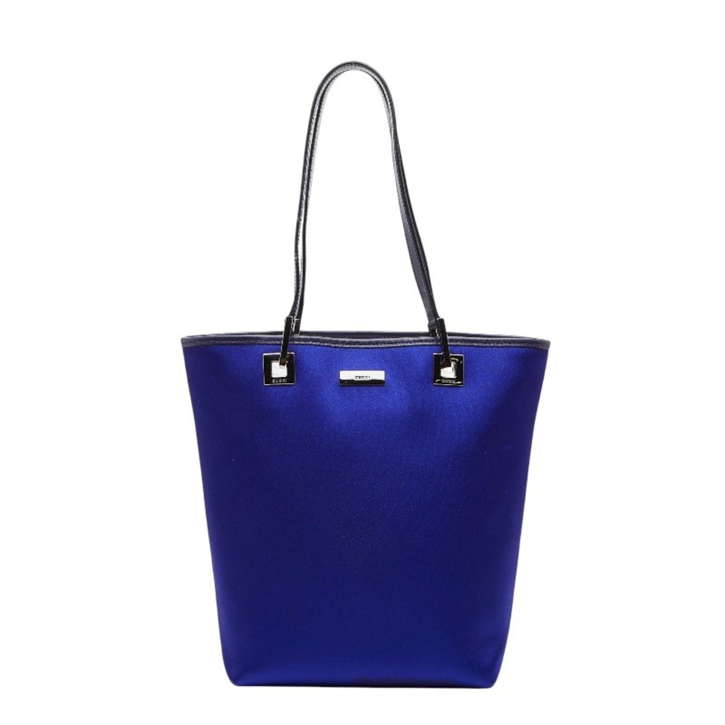 Gucci Blue Purple Satin Leather Handbag Tote Bag ( )