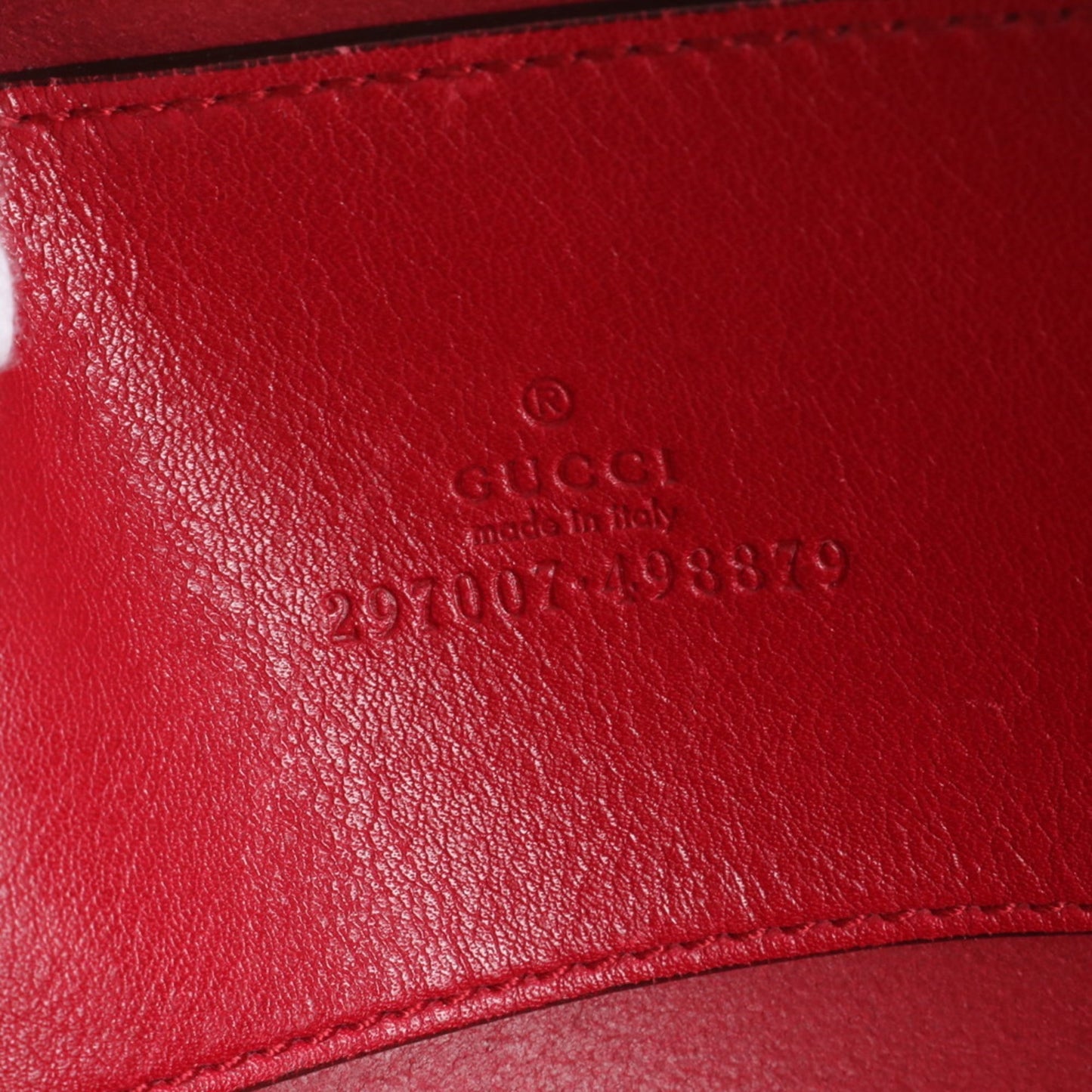 Gucci Red Color Leather Pouch Shoulder Bag ( )