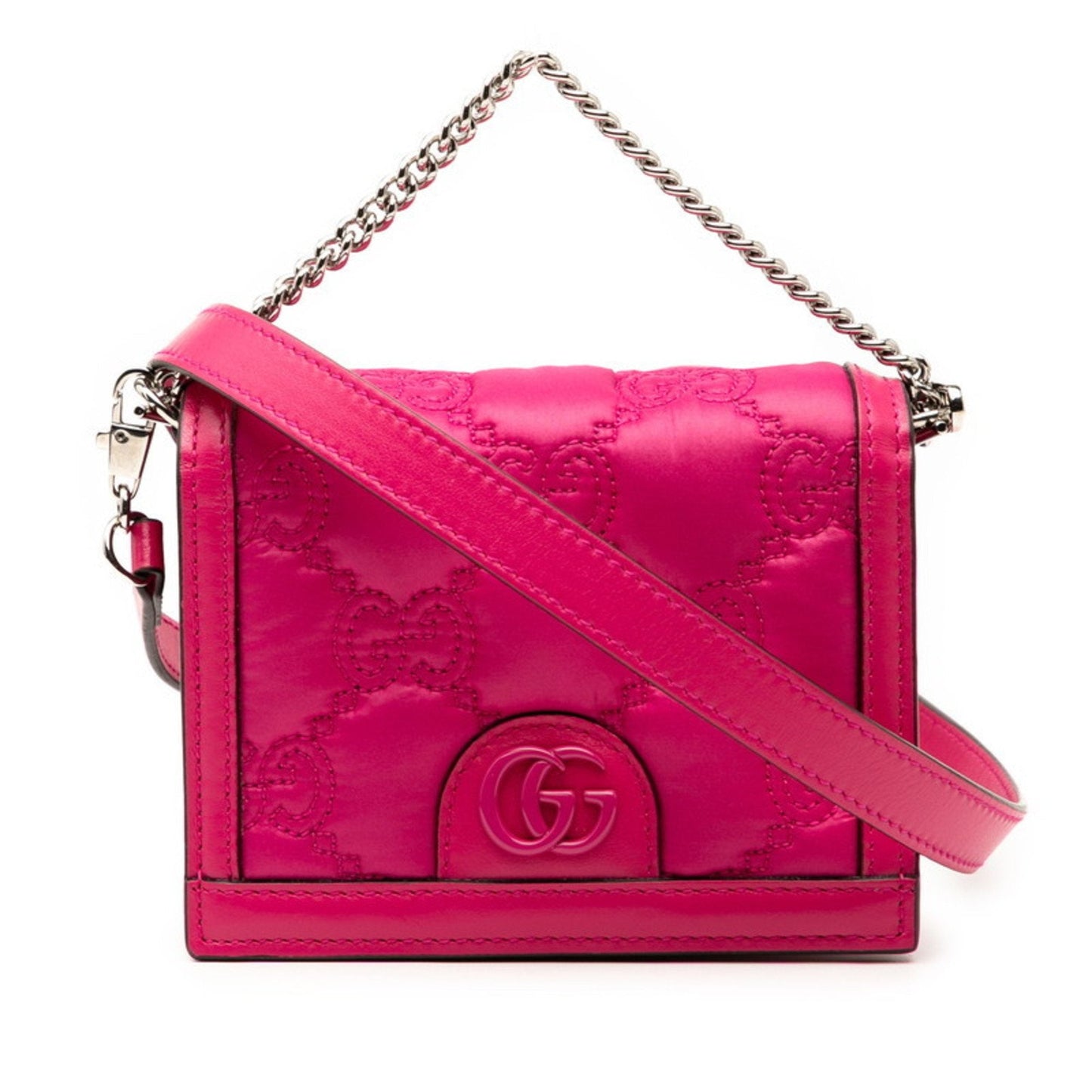Gucci Pink Nylon Leather Handbag Shoulder Bag ( )