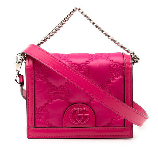 Gucci Pink Nylon Leather Handbag Shoulder Bag ( )