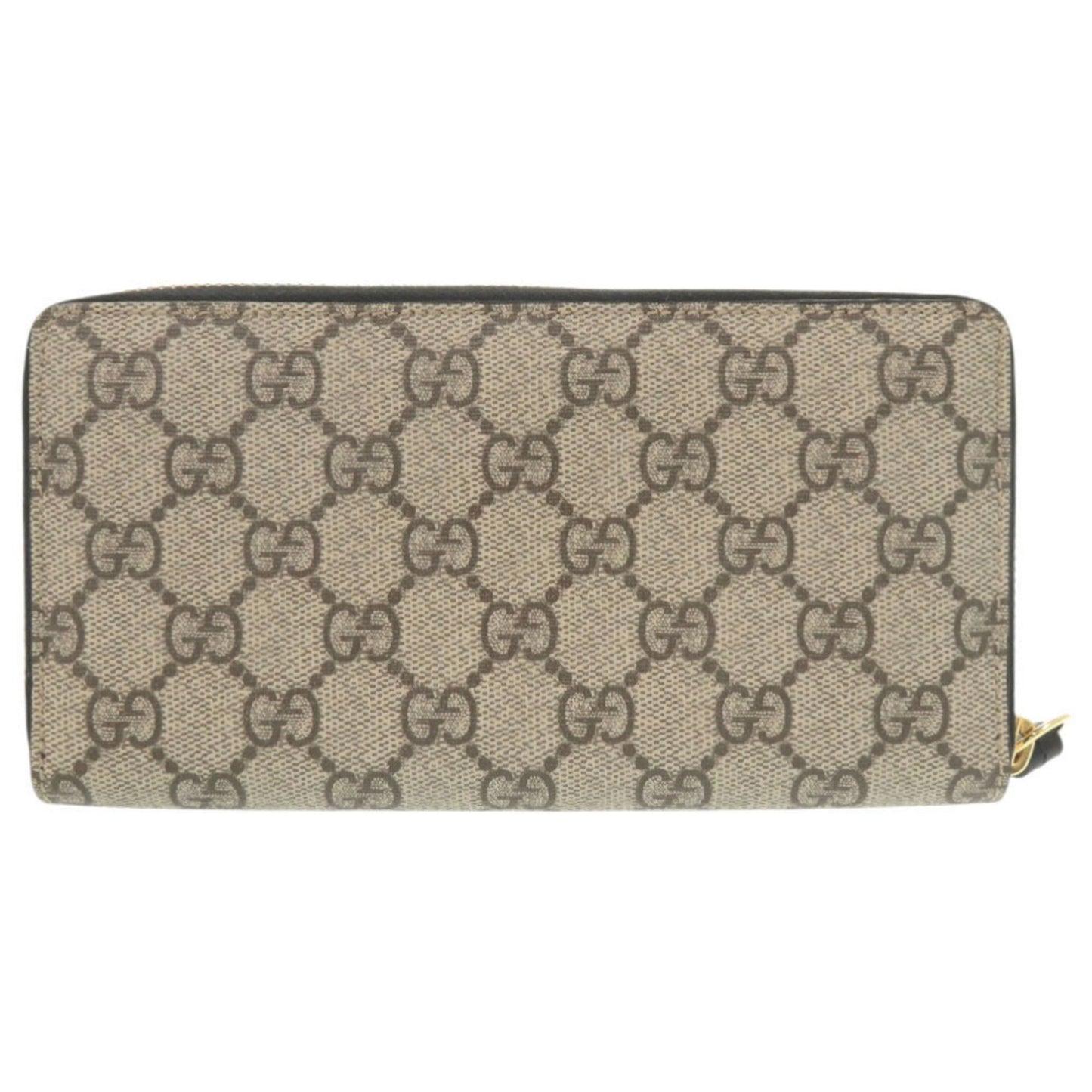 Gucci Beige Black Gg Supreme Leather Long Wallet (Bi-Fold) ( )