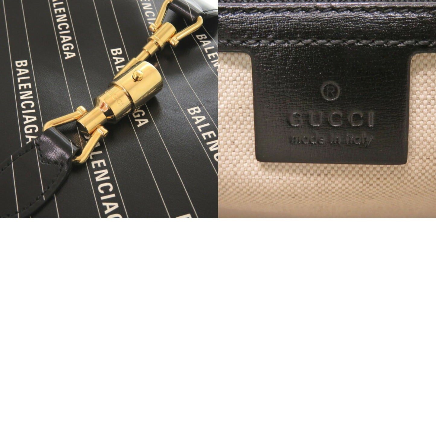 Gucci Black White Leather Shoulder Bag ( )