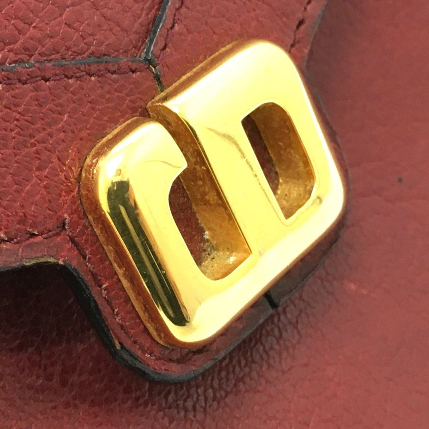 Christian Dior Red Color Leather Shoulder Bag ()
