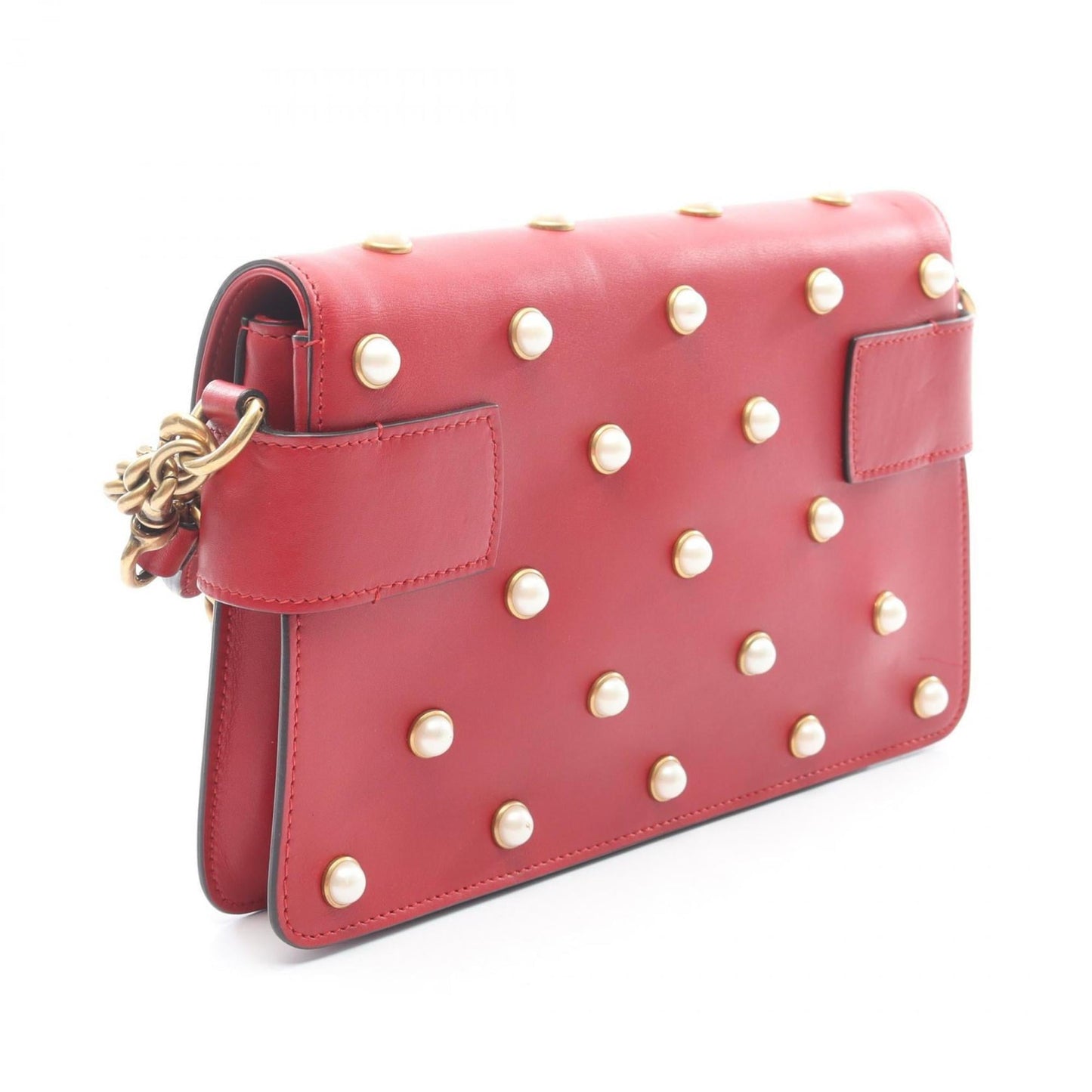 Gucci Red Color Leather Shoulder Bag ( )
