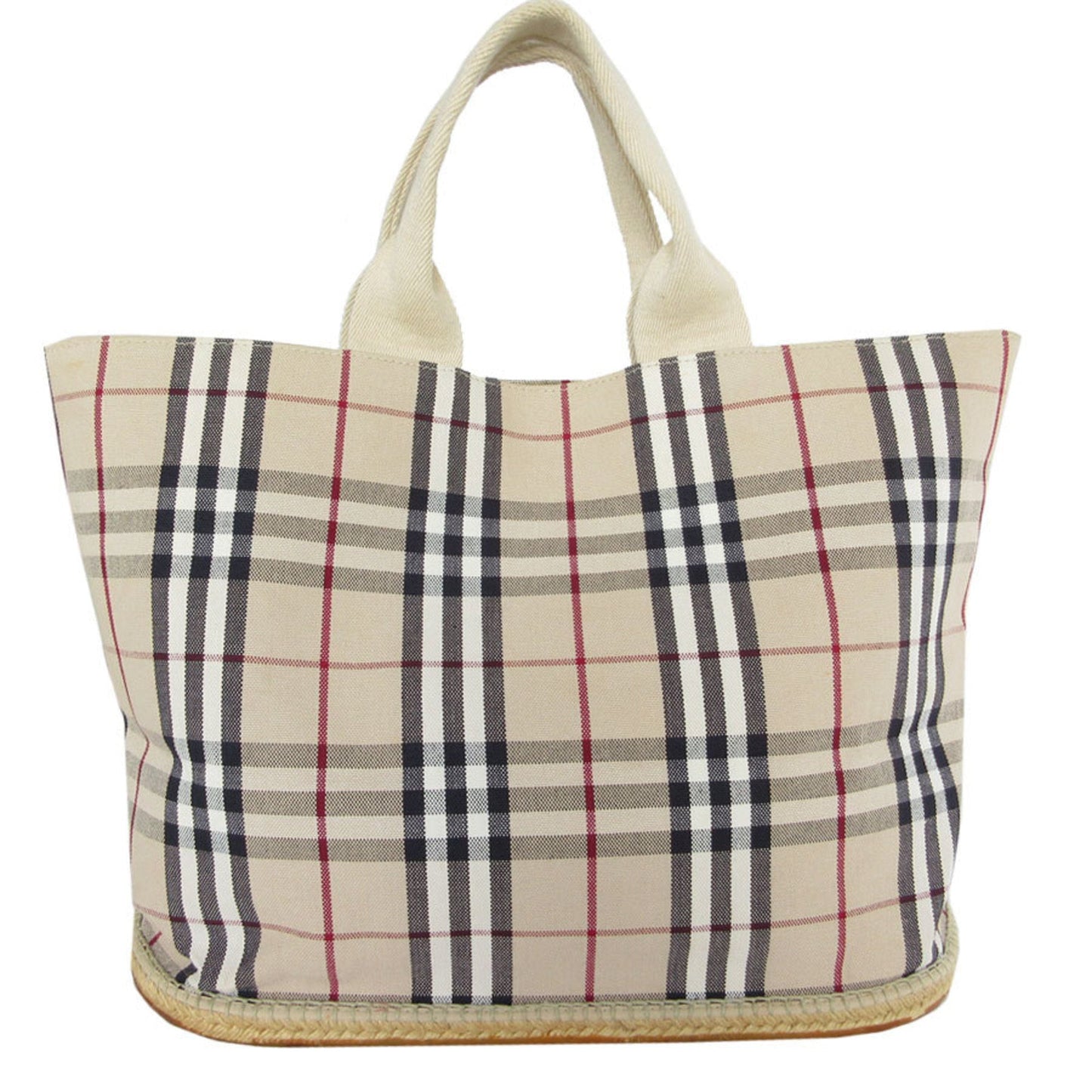 Burberry Beige Multi-Color Canvas Rubber Handbag Tote Bag ( )
