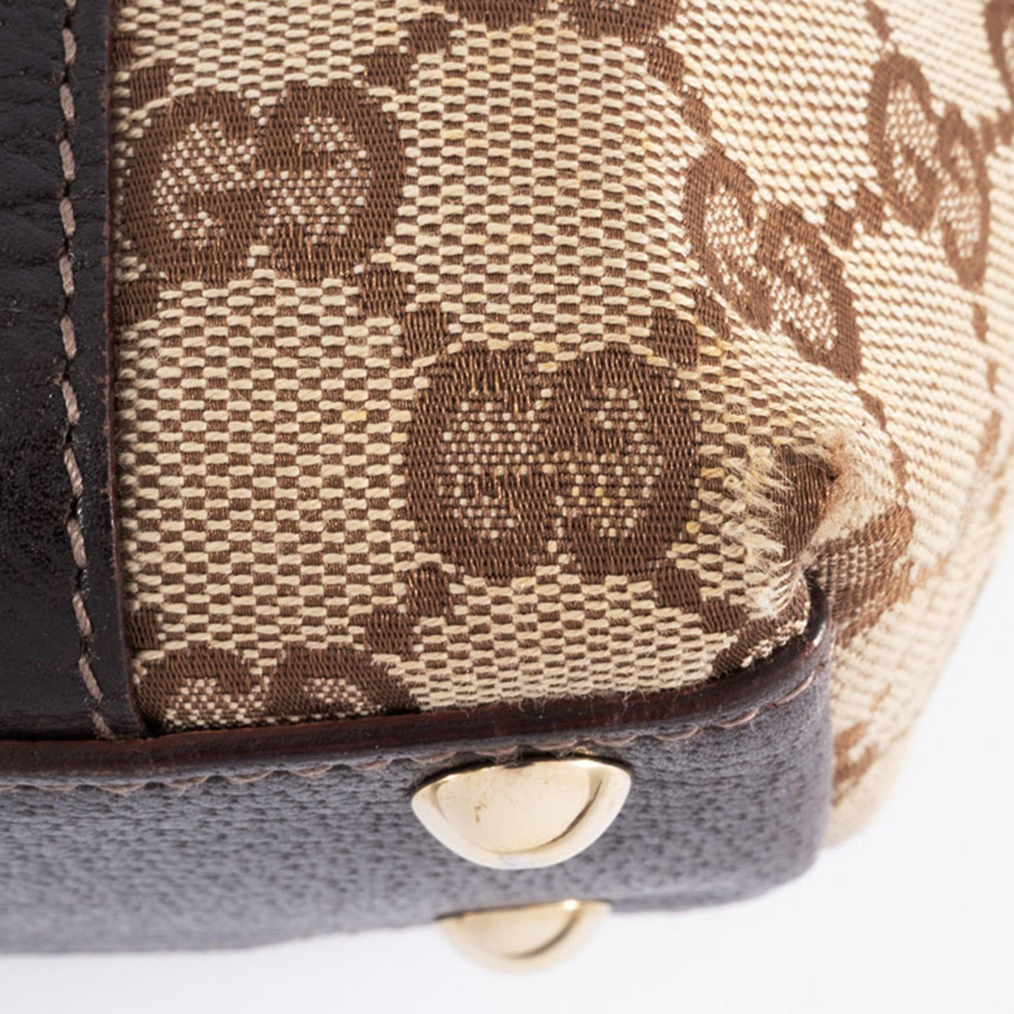 Gucci Gg Canvas Beige Brown Gg Canvas Leather Tote Bag ( )