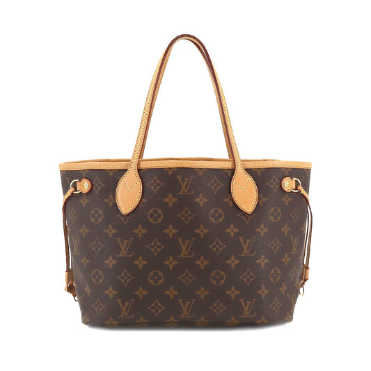 LOUIS VUITTON Monogram Neverfull PM Tote Bag Brown Beige M40155