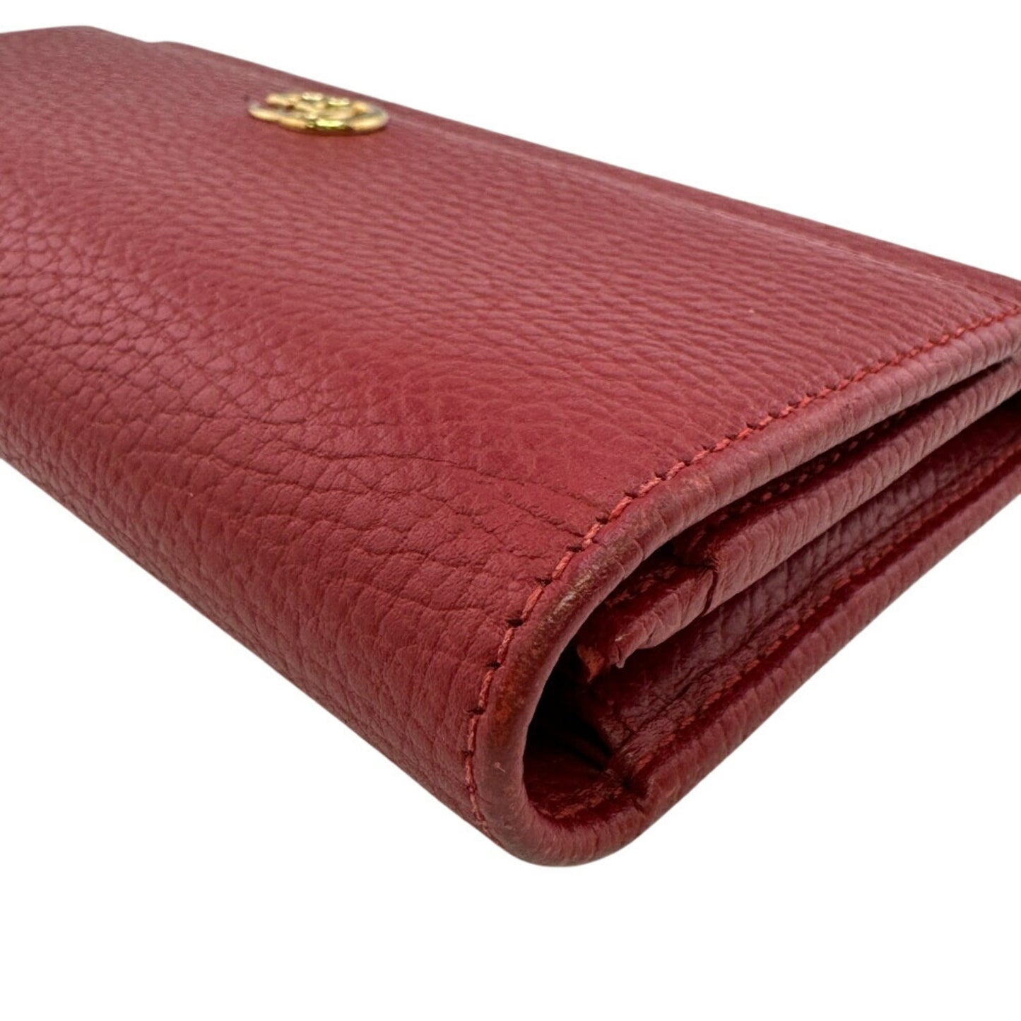 Gucci Red Color Leather Long Wallet (Bi-Fold) ( )