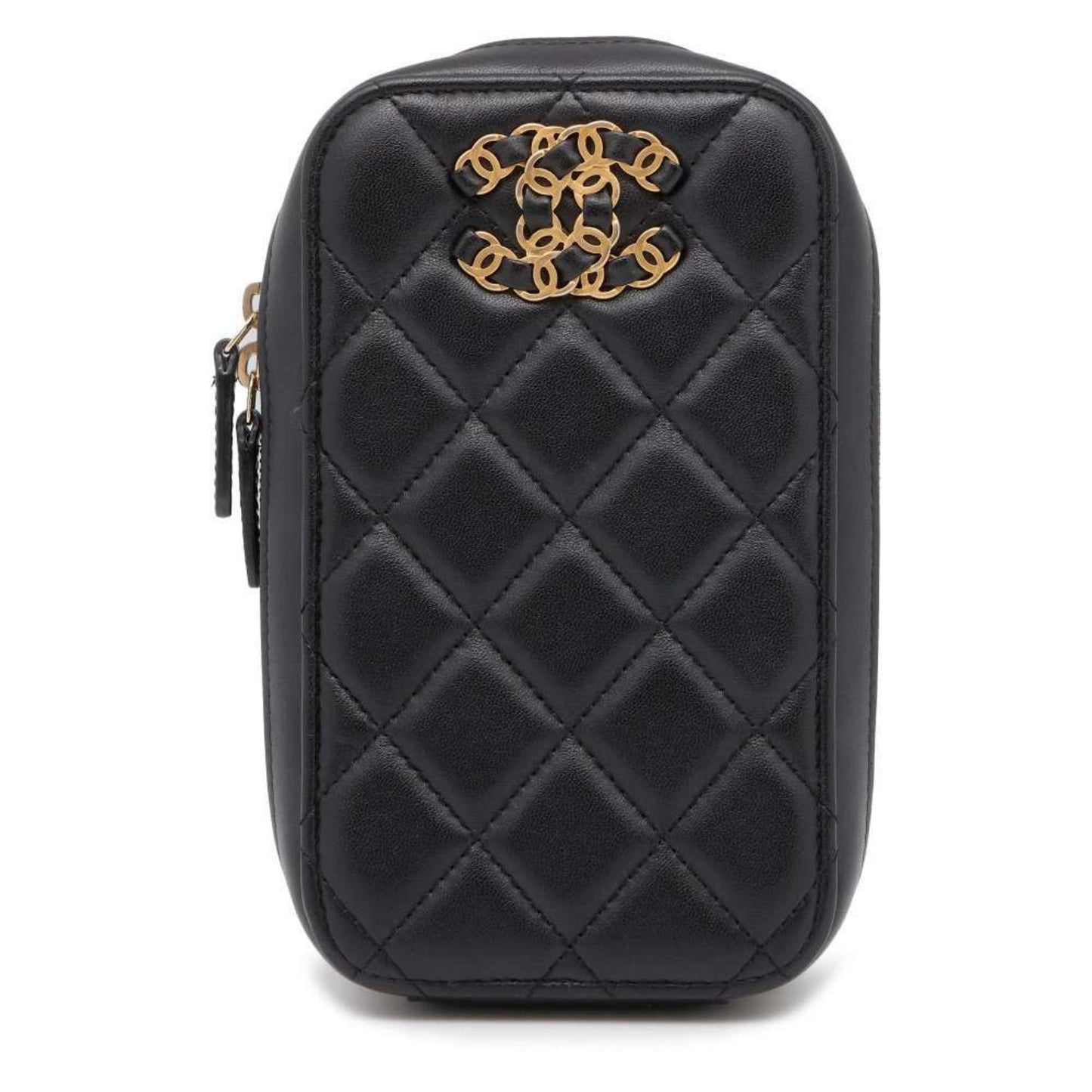 Chanel Chain Shoulder Bag 19 Coco Mark Matelasse Lambskin CHANEL Pochette Black