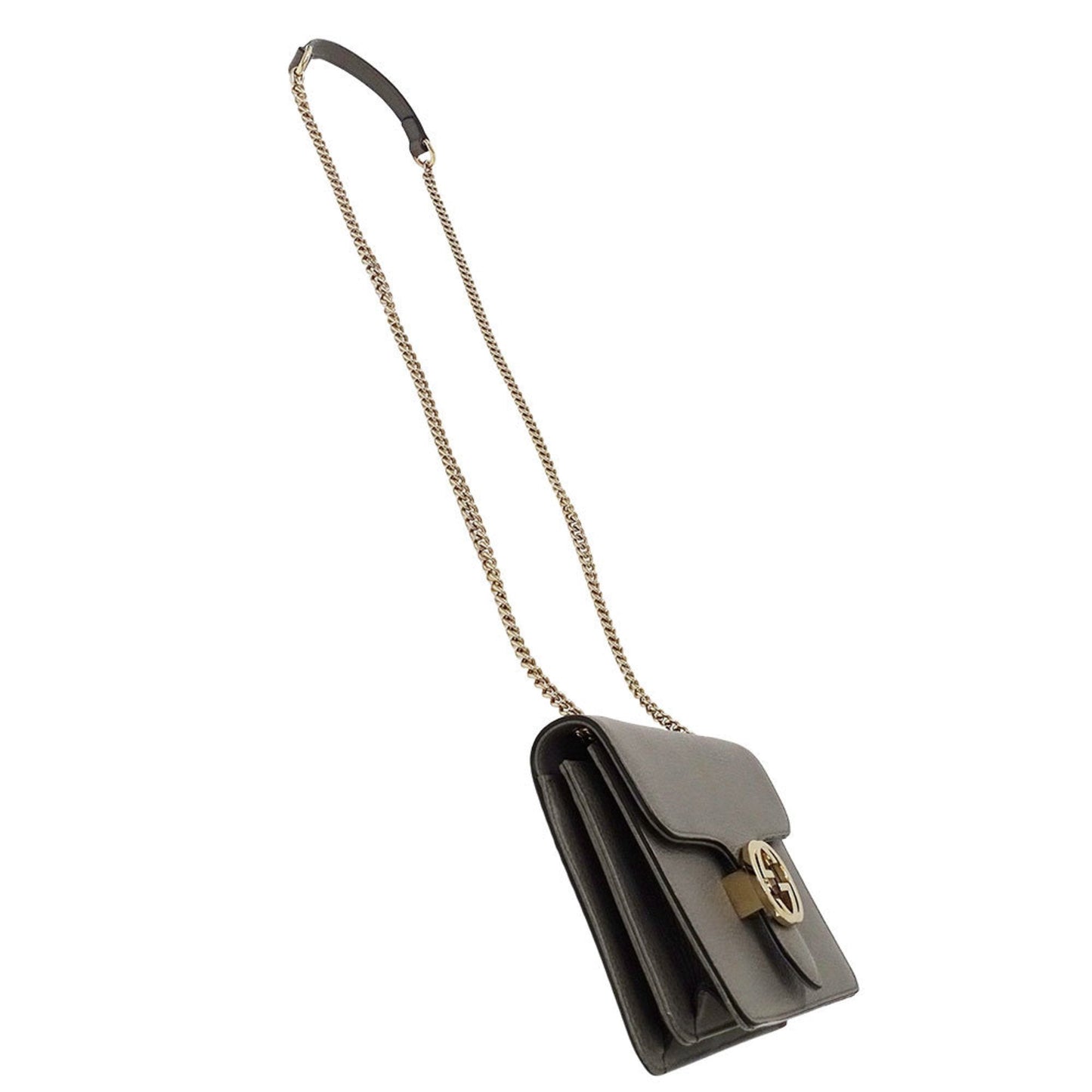 Gucci Gray Leather Shoulder Bag ( )