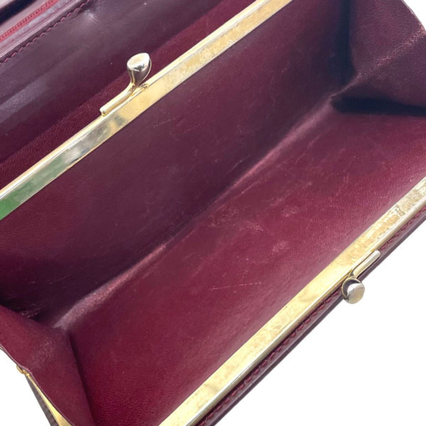 Gucci Bordeaux Leather Long Wallet (Bi-Fold) ( )