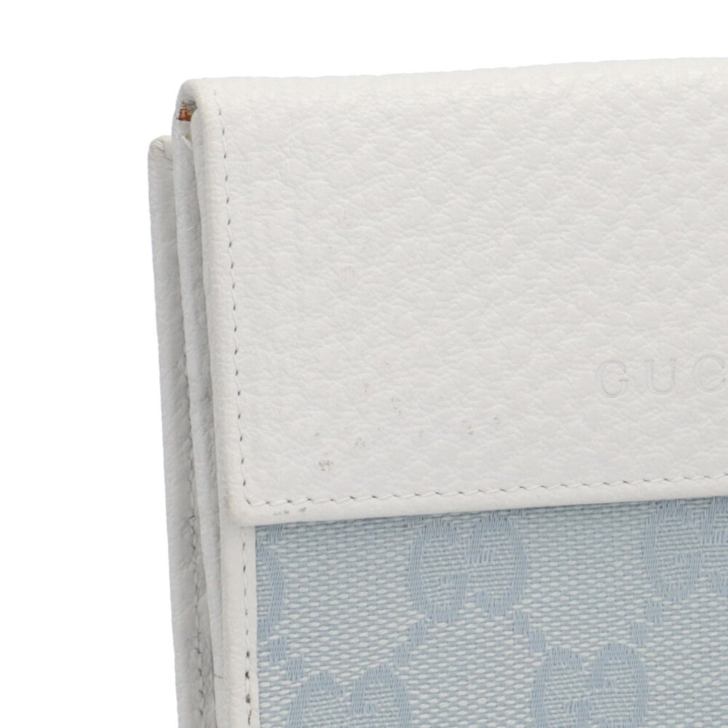 Gucci Light Blue White Gg Canvas Leather Wallet (Bi-Fold) ( )