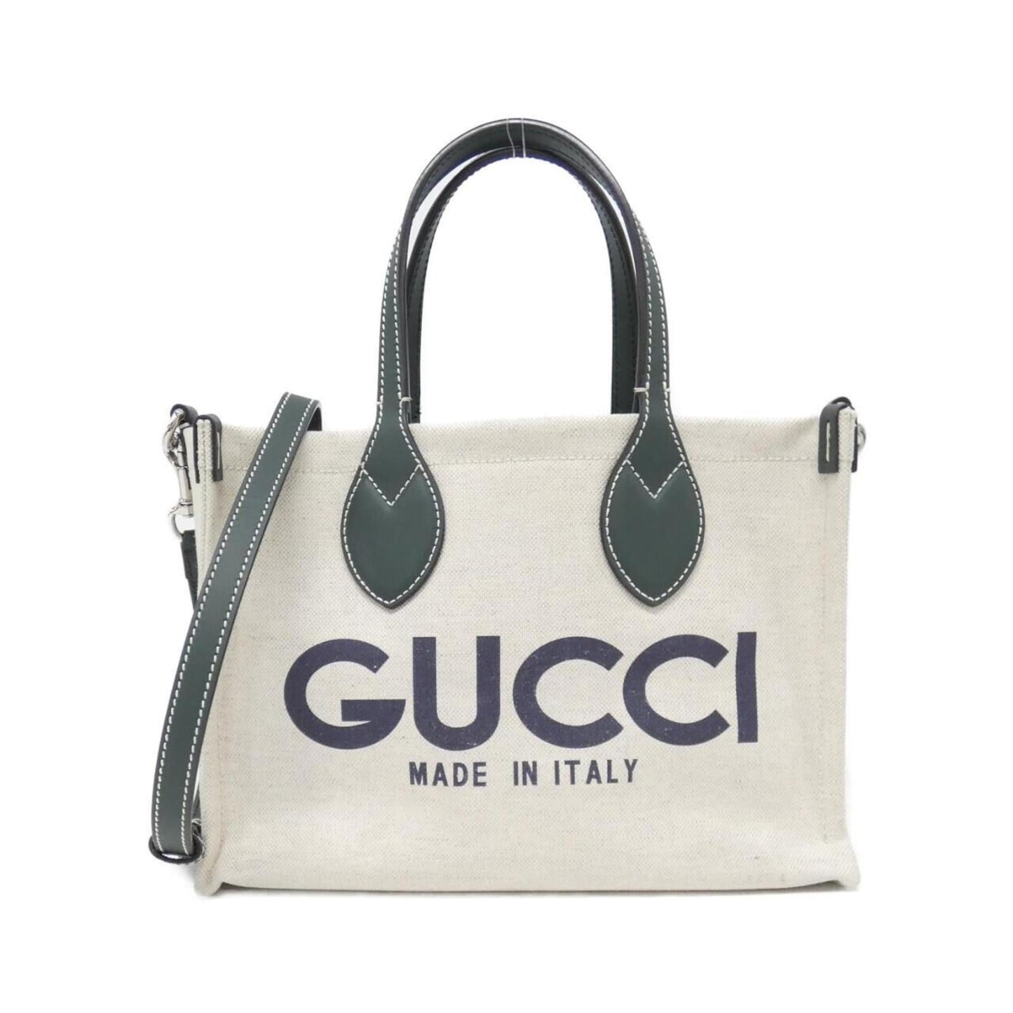 Gucci Beige Canvas Leather Handbag ( )